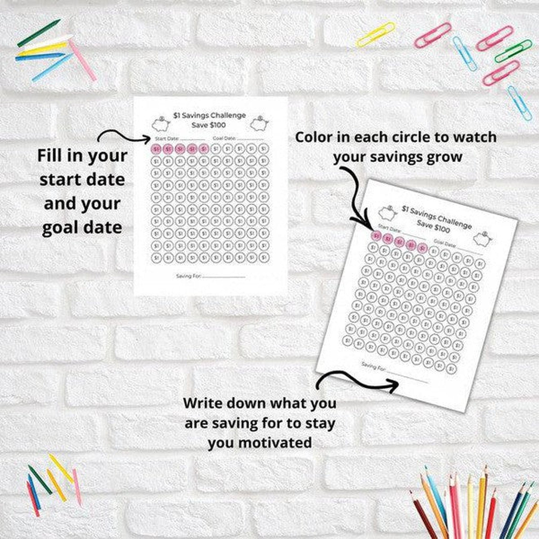$1 Savings Challenge: 100 Days Savings Challenge