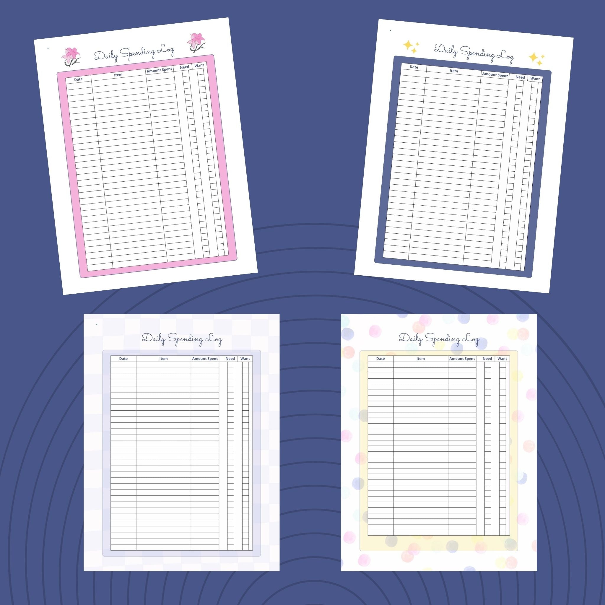Daily Spending Trackers - Set of 6