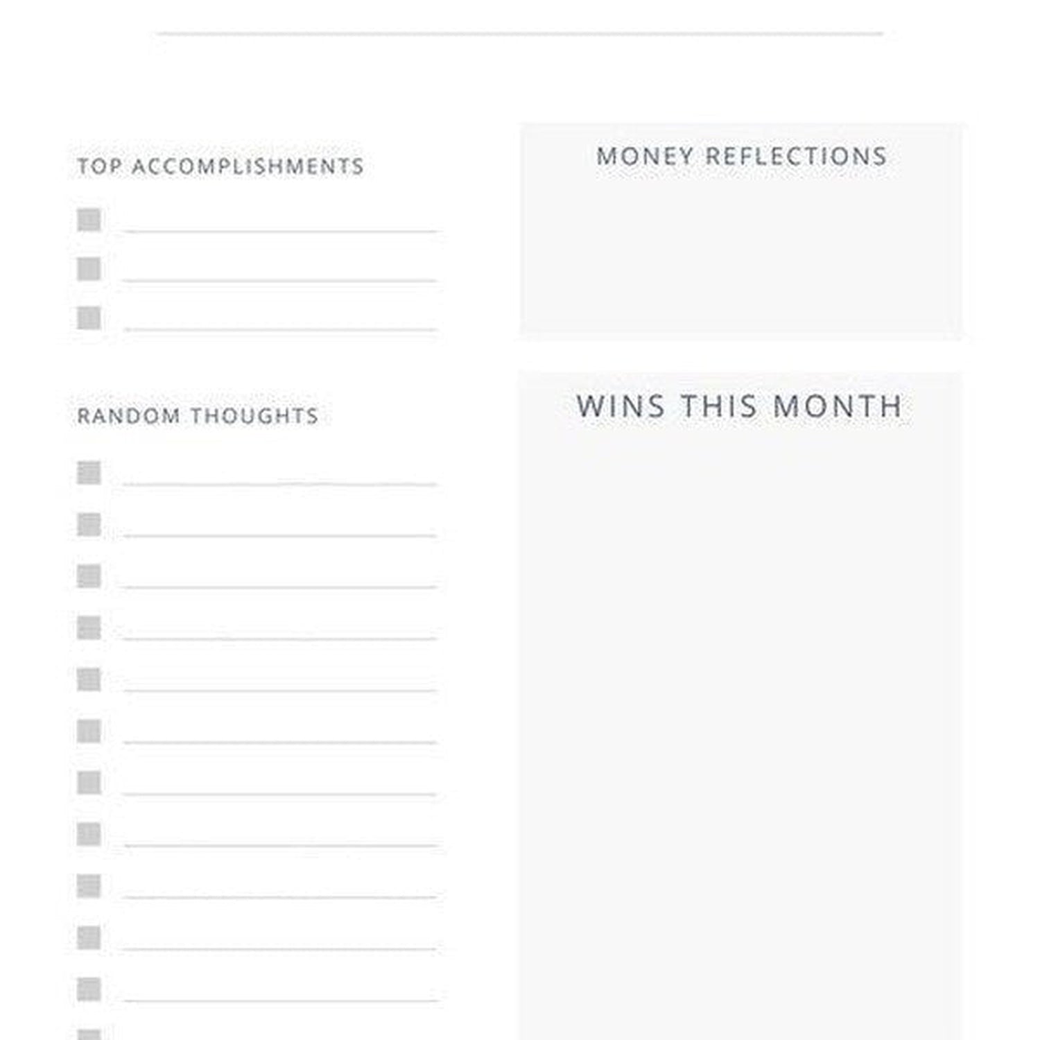 Minimalistic Daily, Weekly, Monthly, Yearly Planner Pages