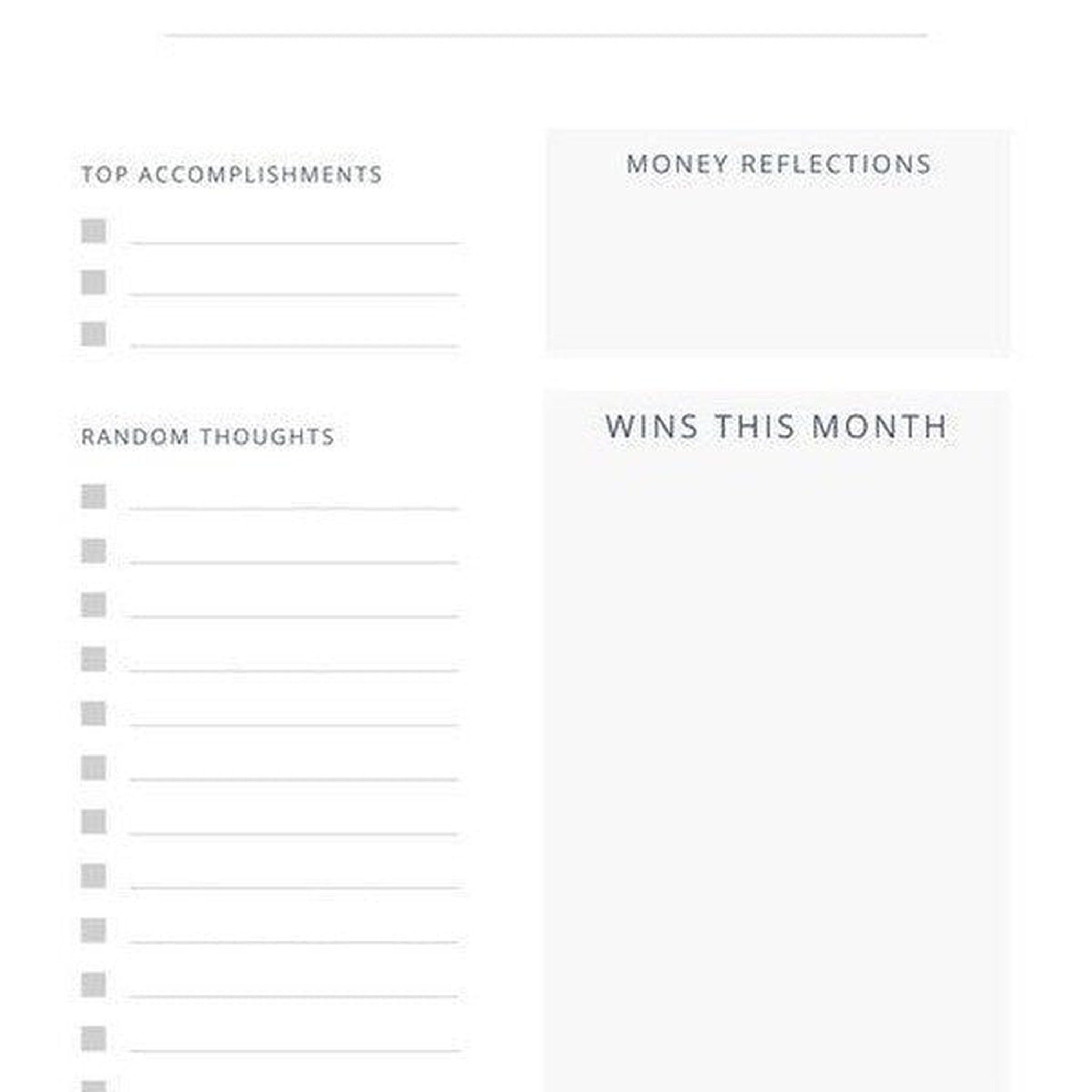 Minimalistic Daily, Weekly, Monthly, Yearly Planner Pages