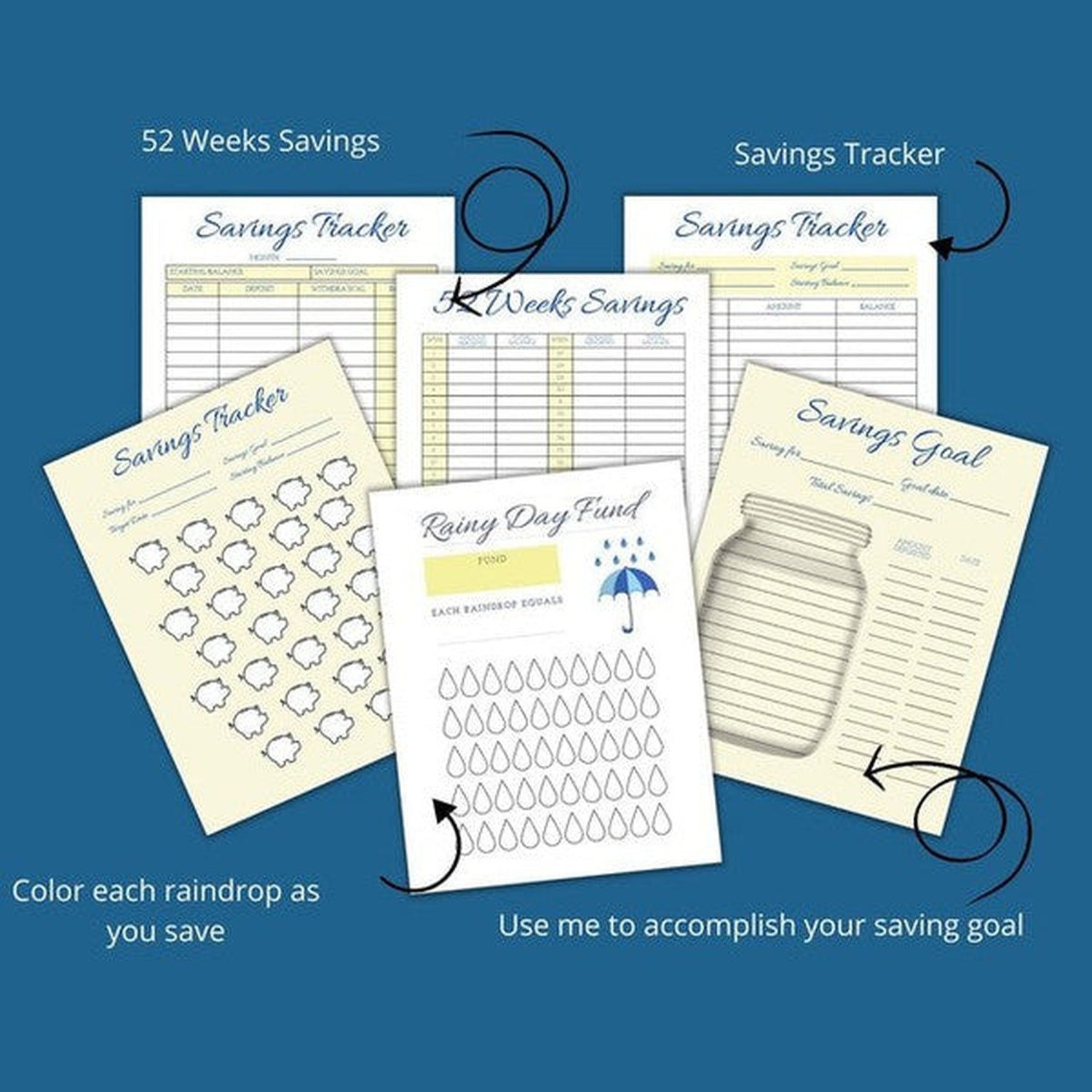 Savings Challenge Bundle Printables - 4 Colors