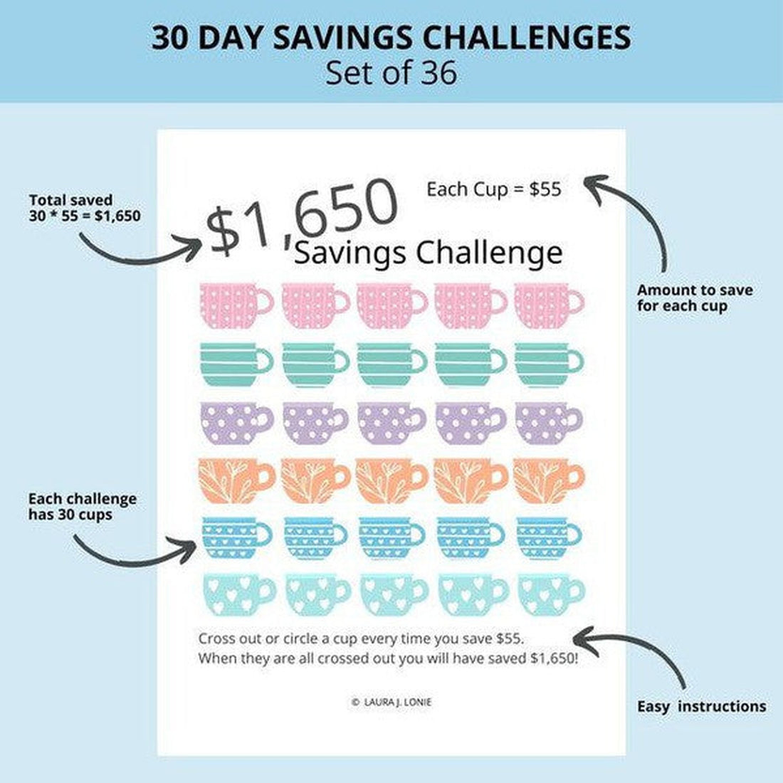 Colorful Savings Challenge Bundle