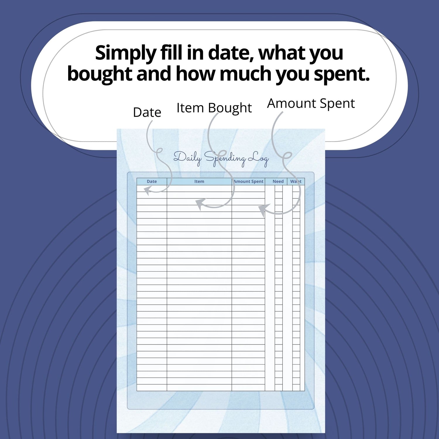 Daily Spending Trackers - Set of 6